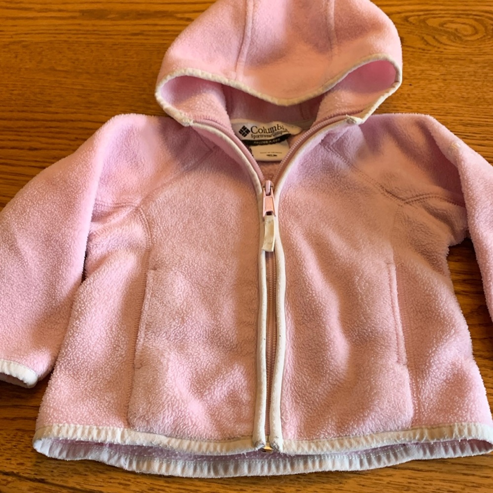 Columbia pale pink fleece jacket 18 mos
